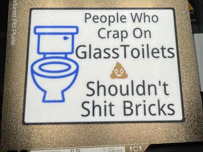 Glass Toilet Sign