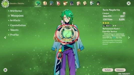 Baizhu - Genshin Impact Accessories + Weapon