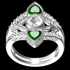 Two Heart Stone Engagement Ring for Women