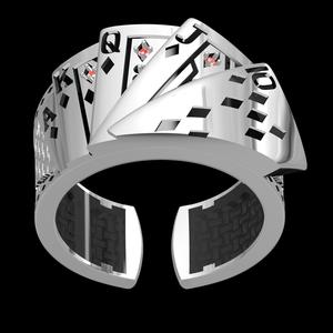 Antique Playing Cards Ring for Men