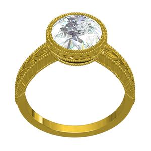 Vintage Art Deco Bezel Set Diamond Ring