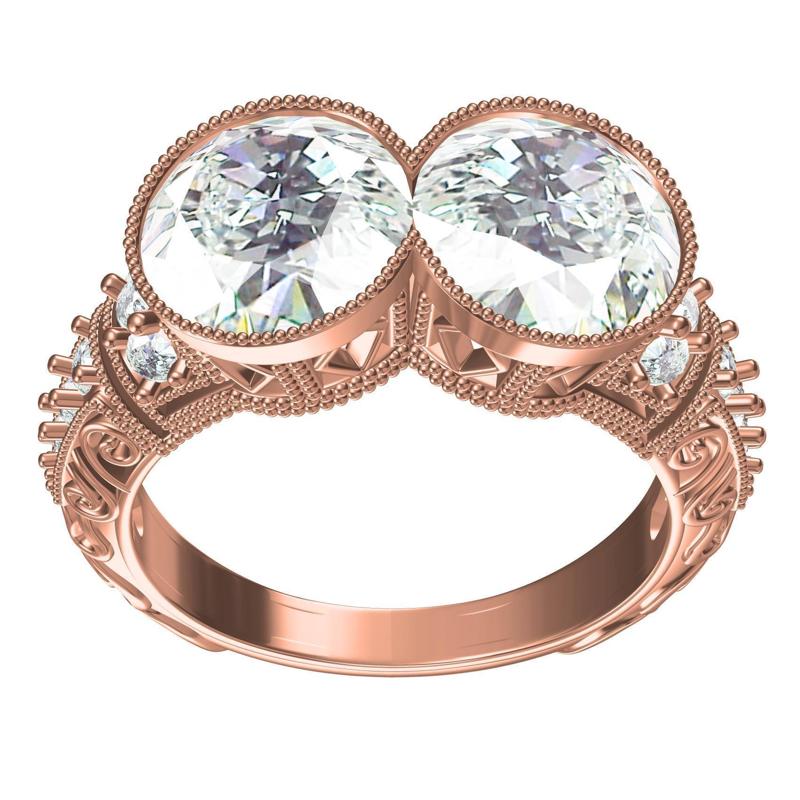 Antique Two Stone Art Deco Engagement Ring
