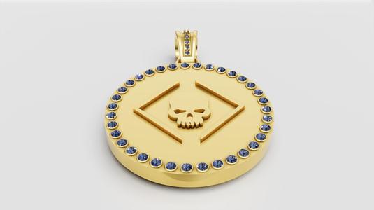 skull pendant gold 3D printable model