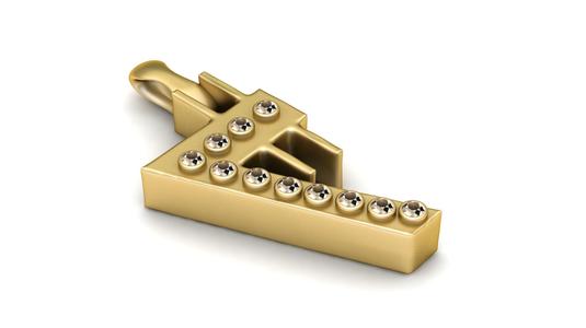 letter A pendant 3D printable model