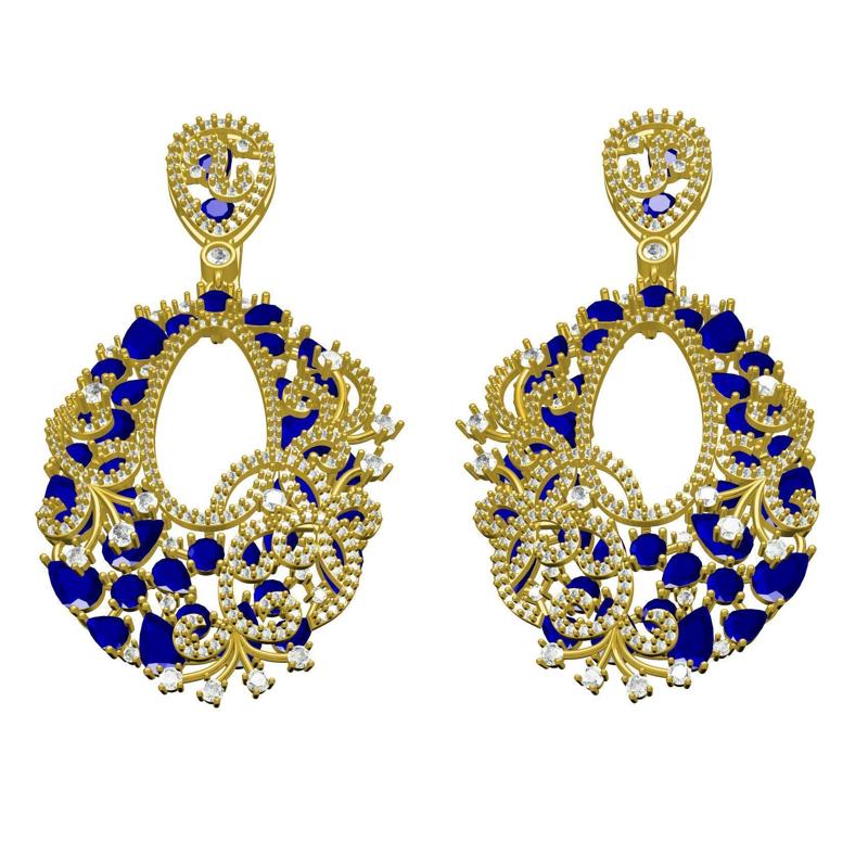 Unique Art Deco Diamond Earring