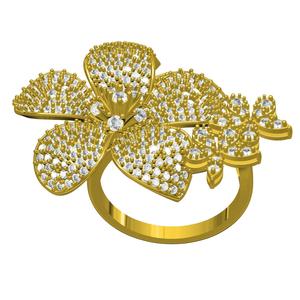 Antique Diamond Flower Cocktail Ring