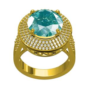 Large Round Stone Triple Halo Vintage Ring