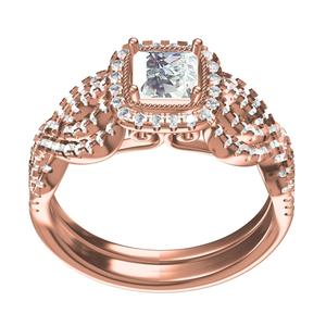 Princess Diamond Micro Prong Diamond Halo Engagement Ring