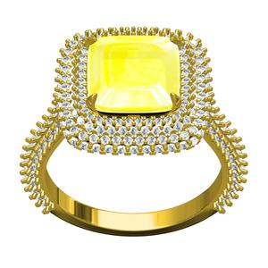 Cushion Cut Four Row Halo Cathedral Engagement Ring