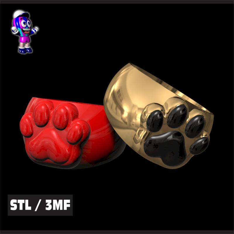 Dog and Cat Fingerprint Ring