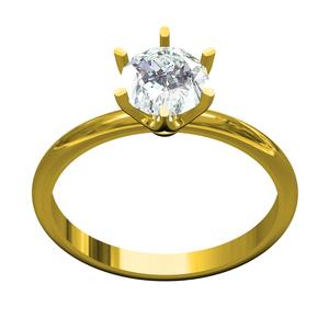 Single Round Diamond Solitaire Engagement Ring
