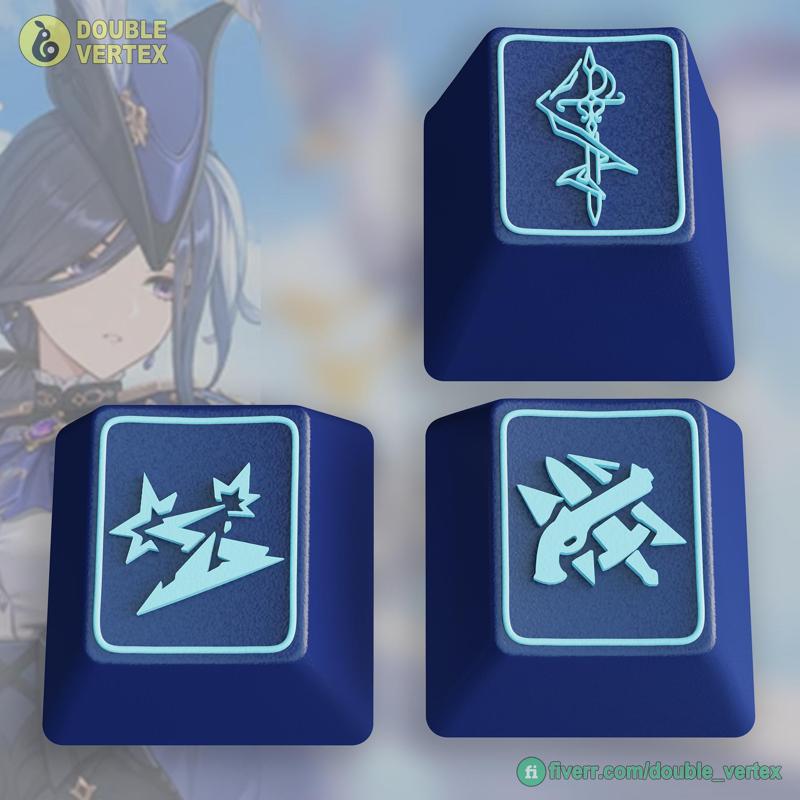 Genshin Impact Clorinde Keycaps – OEM Profile STL Files for Mechanical Keyboards