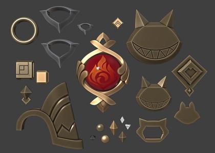 Lyney Genshin Impact  prop cosplay set 3d model (stl file) for printing