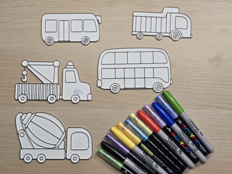 Bus Cement Truck Car Coloring