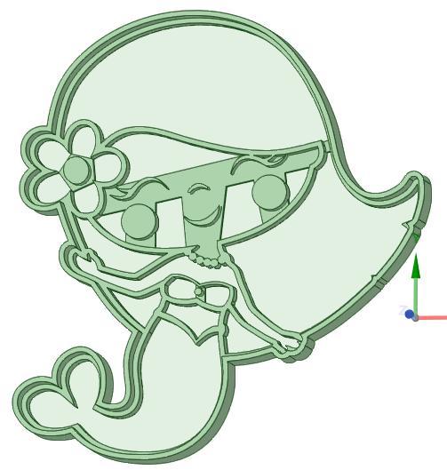 Sirenita Bebe cookie cutter