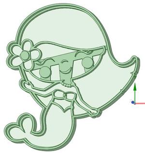 Sirenita Bebe cookie cutter