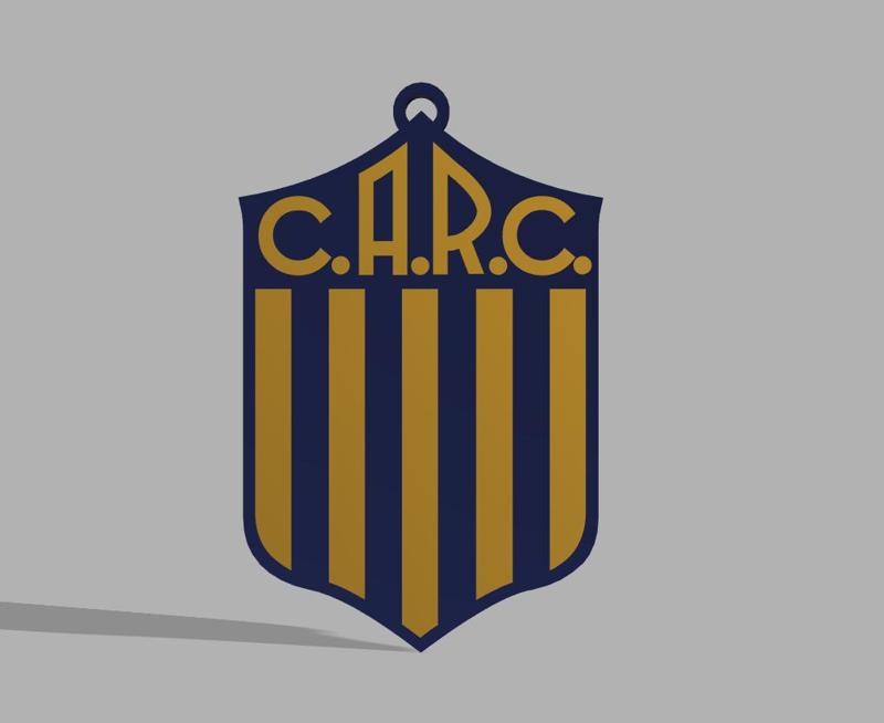 ROSARIO CENTRAL SHIELD WITH EMBOSSED BACK : ARGENTINIAN SOCCER KEY RING