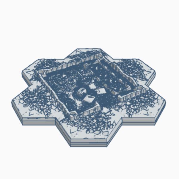 Destroyed Security Complex Hex Map Scale HMSMilD015