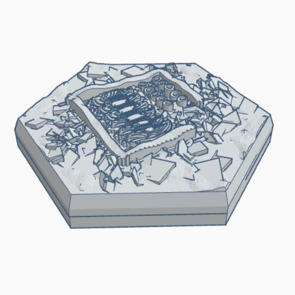 Destroyed Power Station Hex Map Scale HMSMilD018