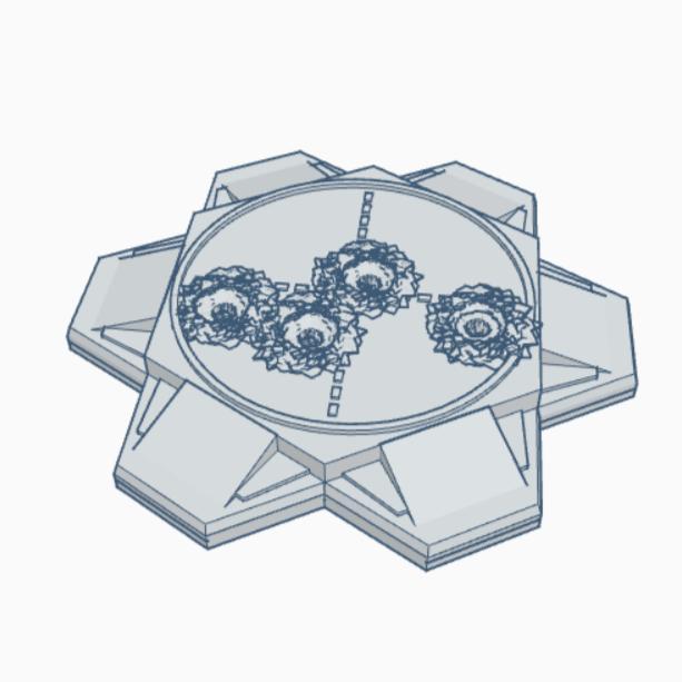 Ruined Large Landing Platform Hex Map Scale HMSMilR002
