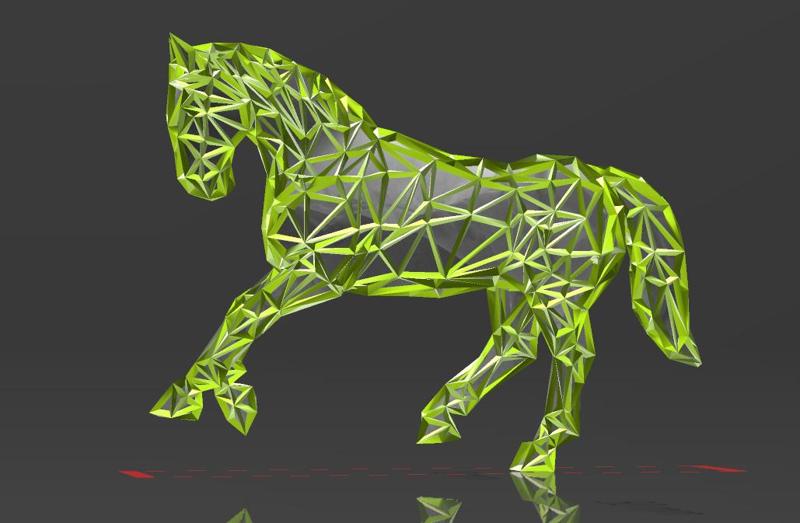 The Relentless Running Horse - Low Voronoi Style - Single Spider Web - LowPoly - Perfect Design - Easy Print - Decor
