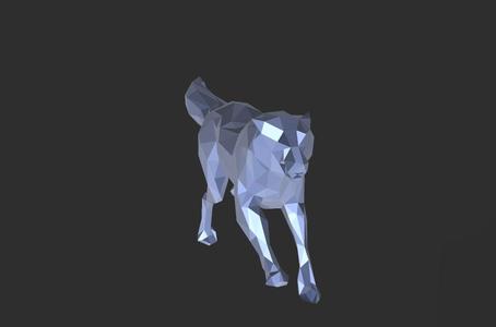 The Wolf Jumping on Its Prey - Low Poly - Excellent Design - Decor