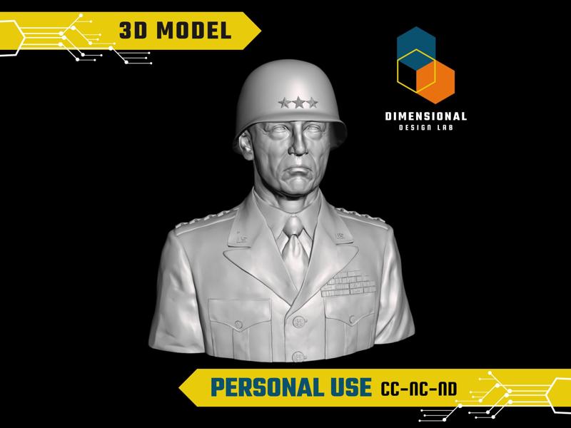 George S. Patton - High-Quality STL File for 3D Printing (PERSONAL USE)