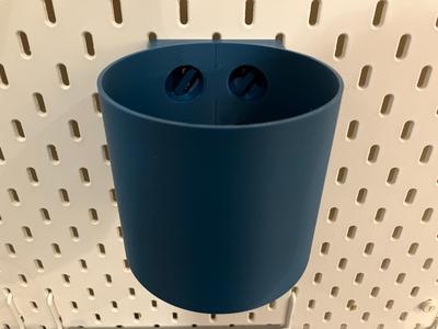 Utensil pot holder for peg board