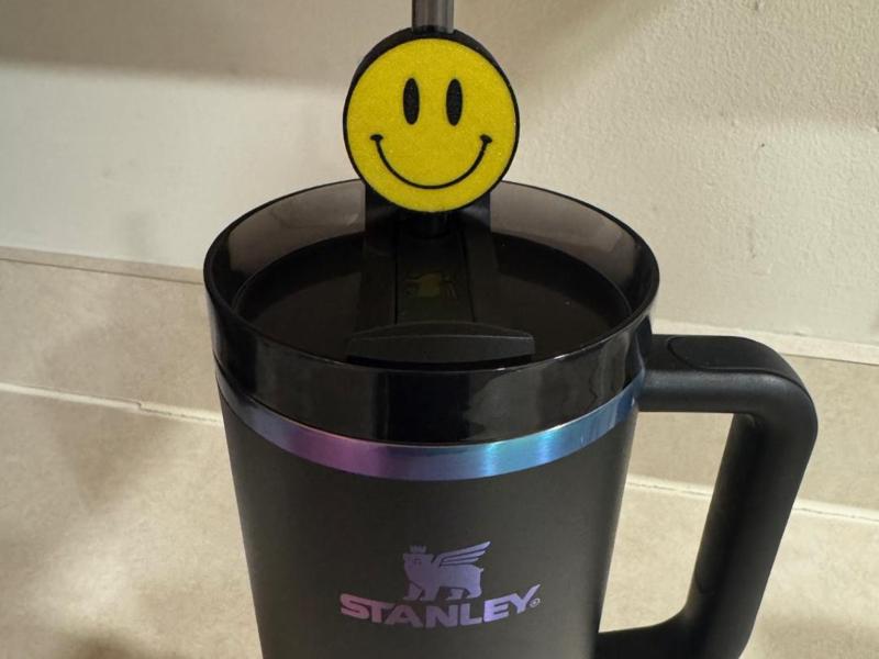 Smiley Face Stanley Cup Straw Topper