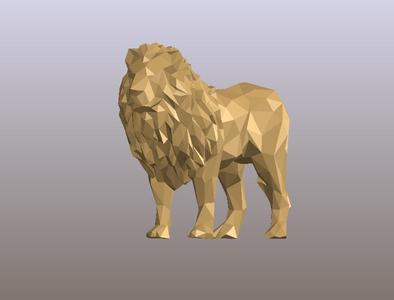 Lion L34 - Low Poly - Excellent Design - Decor