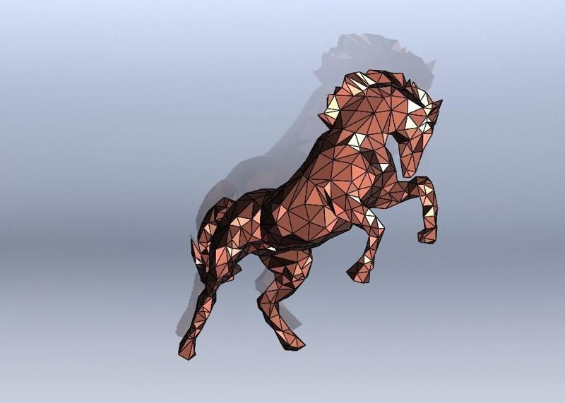 Galactic Stallion: Elegant Low Poly Equine Décor