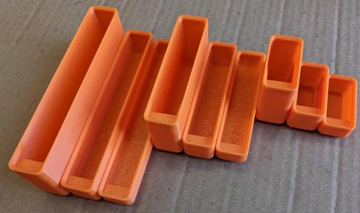 Gridfinity Half Boxes up to 6 grids long and 6u high