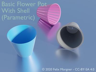 Basic Flower Pot With Shell (Parametric)
