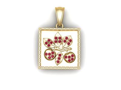 gold leaf pendant  3d printable model