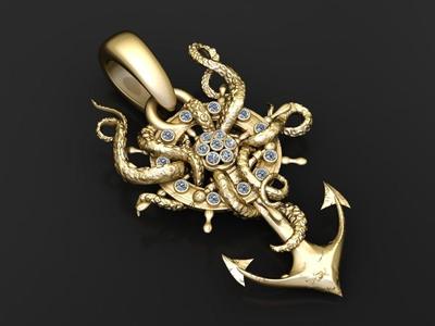 inspired gold pendant  3D printable model