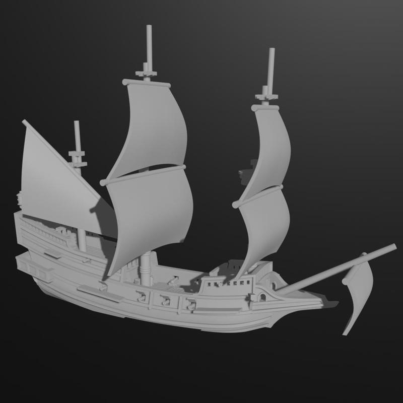 EN English Galleon "Golden Hind" & Blender File GS-EN-7