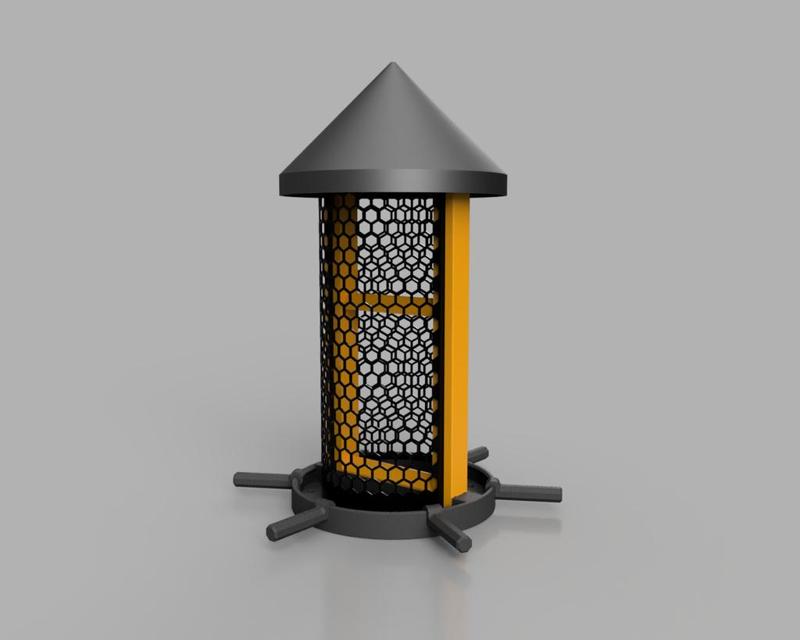 Futtersäule für Erdnüsse, Vogelfutter, rund, zum Aufhängen oder Aufschrauben