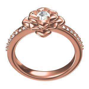 Beautiful Flower Pave Setting Engagement Ring