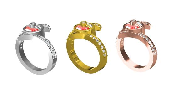 Half Moon Diamond Bypass Ring