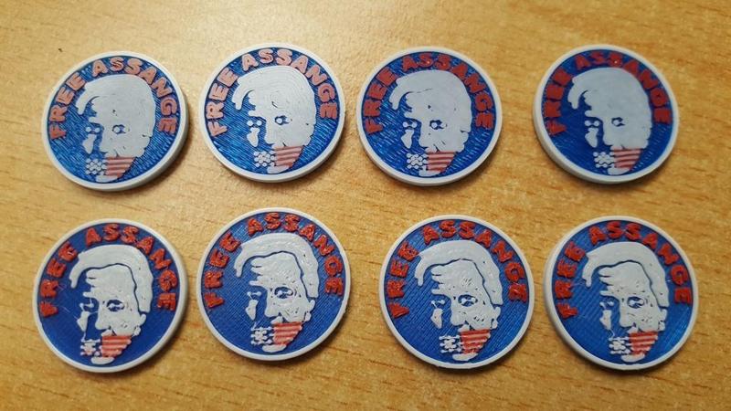 'Free Assange' Color Coin (e.g. for shopping carts) for ANY printer!