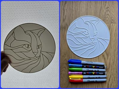 Cat Stained Glass Diy Color No Ams Panel