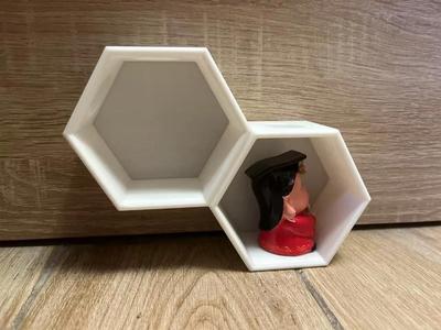 Hexagonal Honeycomb Display Shelf, Modular and Transformable