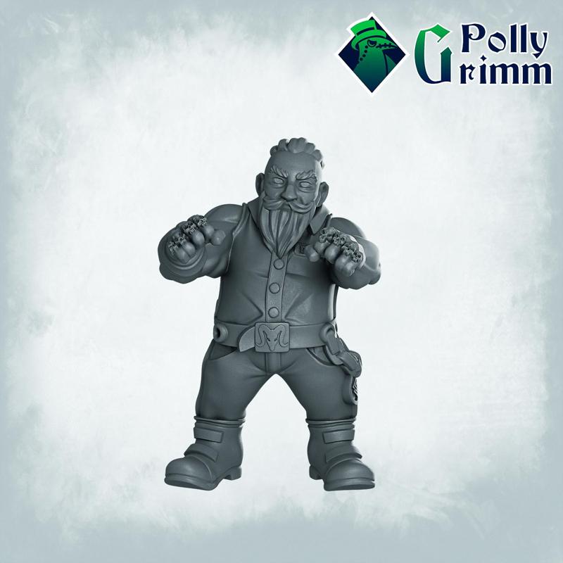 Sci-fi tabletop miniature. Galaxy Dwarves set. Gang member.