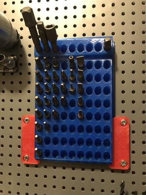 Pegboard Rails for vertical (wall mounted) hex bit storage by orubap
