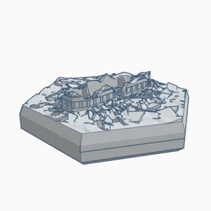 Sci-Fi Destroyed Building 11 Hex Map Scale HMSSFD011