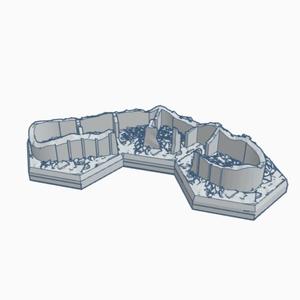 Sci-Fi Destroyed Building 12 with Hex Base SFDHB012