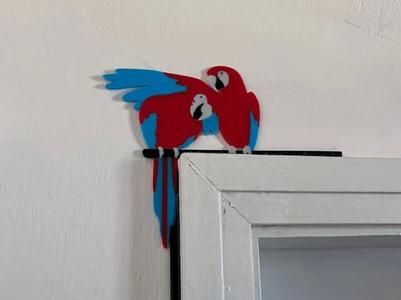 Parrots door ornament