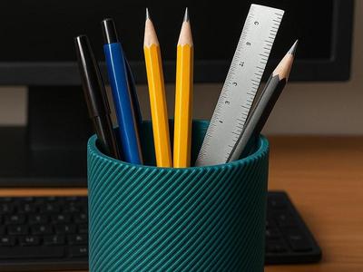 Design Ribbed Pencil Holder, Pencil Cup