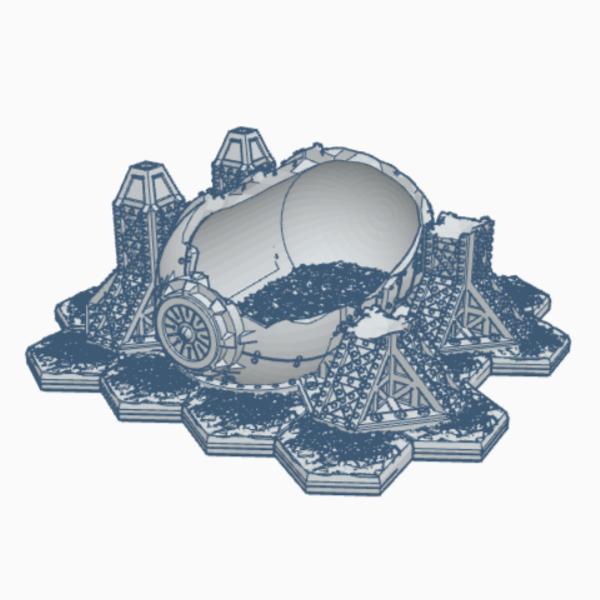 Tech Cult Ruined Storage Tank 2 with Hex Base
