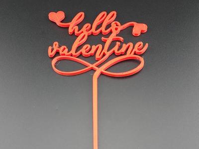 Hello Valentine Cake Cupcake Topper Fast Print
